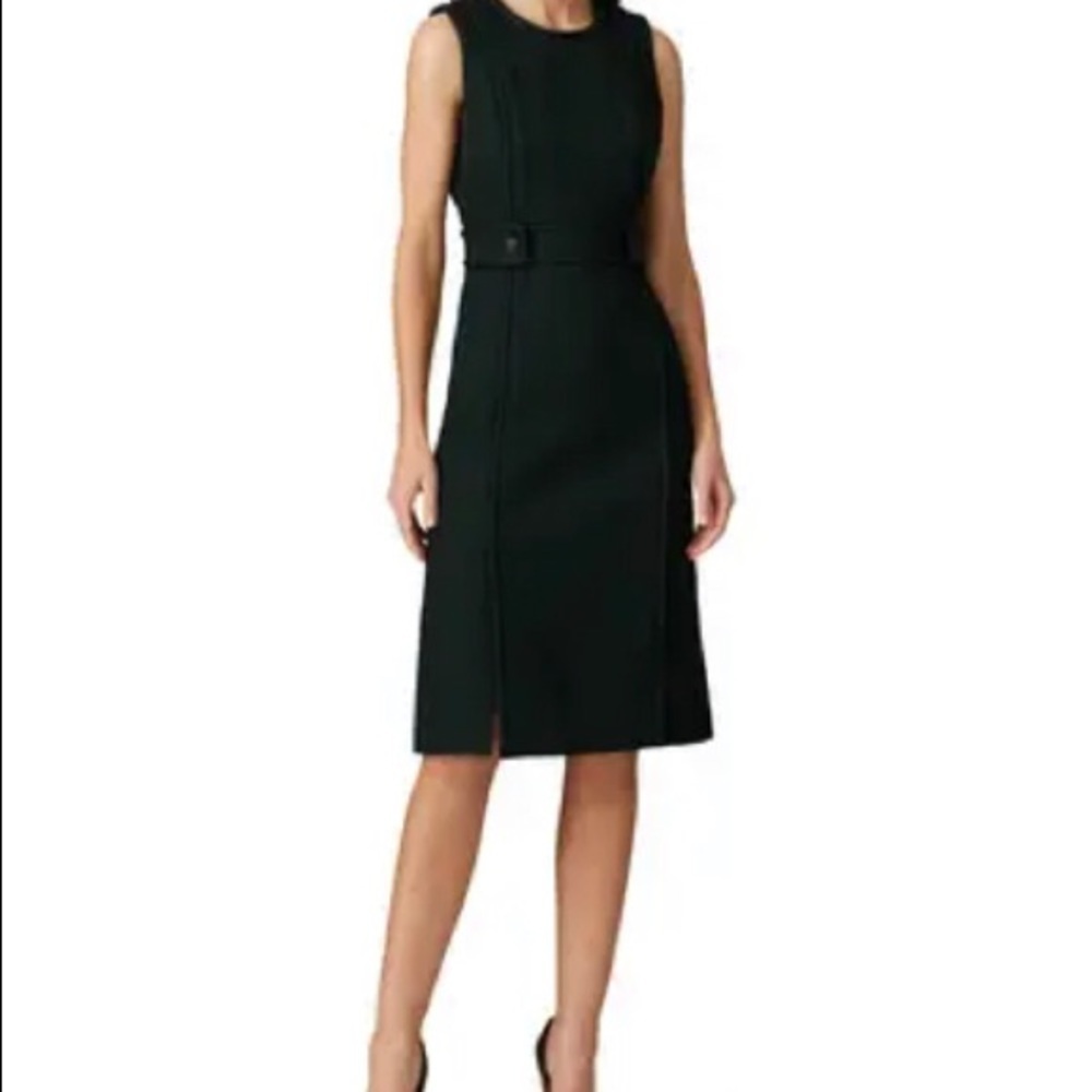 Tory Burch Size 12 Green Twill Midi Jumper Dress